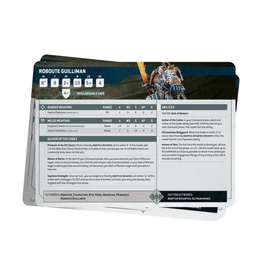 CODEX DATASHEET CARDS: SPACE MARINES (ENGLISH)