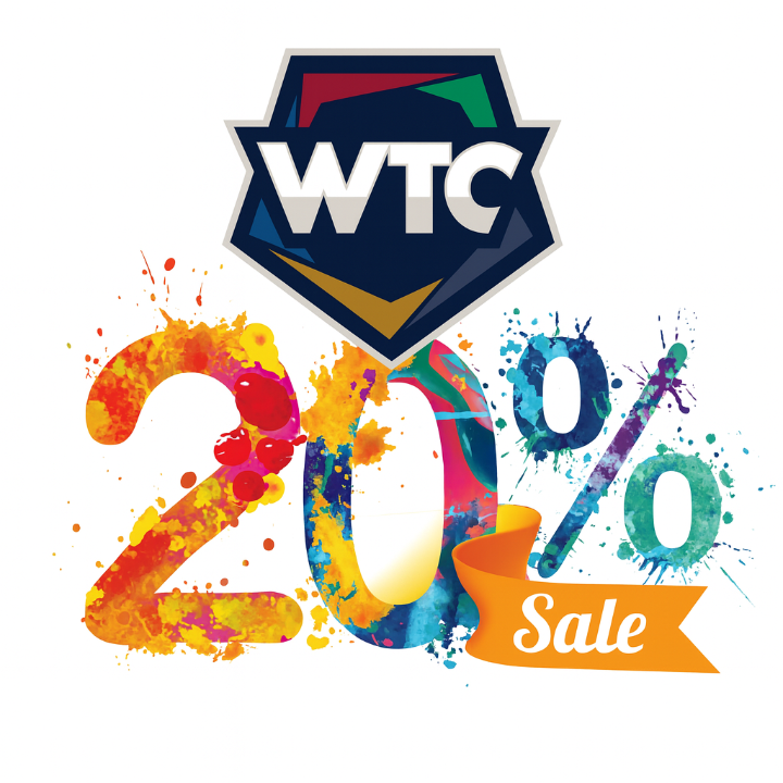 WTC logo with colorful '20% Sale' text on a white background