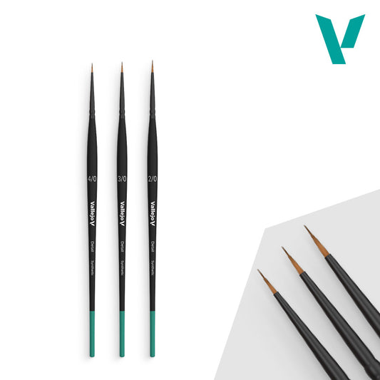 Detail Brush: Definition Set - Synthetic fibers (Sizes 4/0, 3/0 & 2/0)