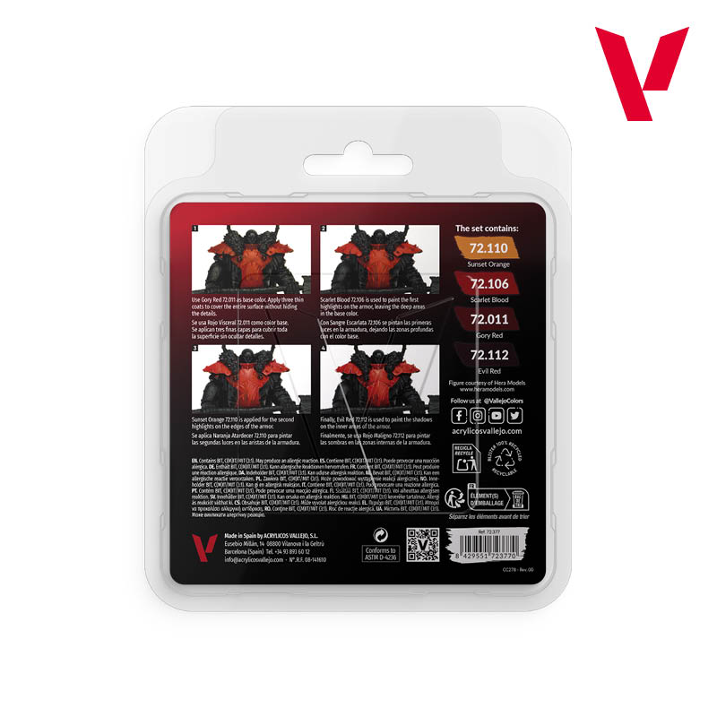 GAME COLOR SET: RED 4X18ml