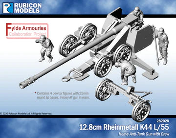 282028 - 12.8cm Rheinmetall K44 L/55 with Crew - Resin and Pewter