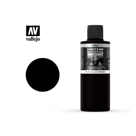 Vallejo Mecha Surface Primer 200ML Black Primer
