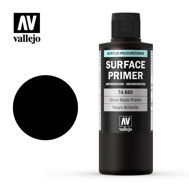 Vallejo Mecha Surface Primer 200ML Gloss Black