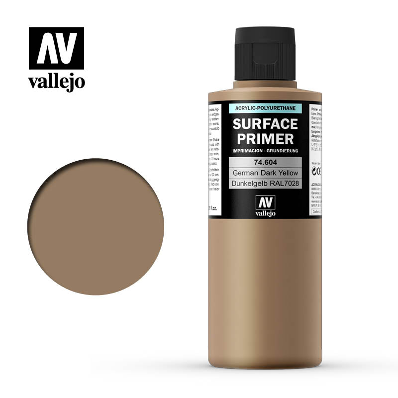 Vallejo Surface Primer 200ML 74604 German Dark Yellow