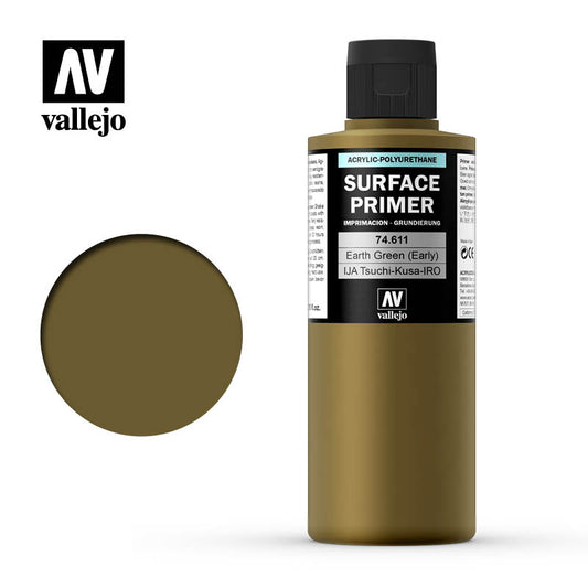 Vallejo Surface Primer 200ML 74611 IJA-Tsuchi-Kusa-IRO Earth Green (early)