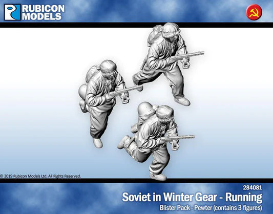 Soviet Infantry in winter Gear Running - Pewter