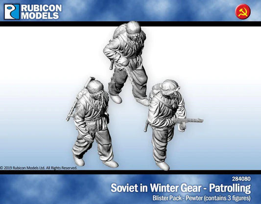 Soviet Infantry in winter Gear Patrolling - Pewter